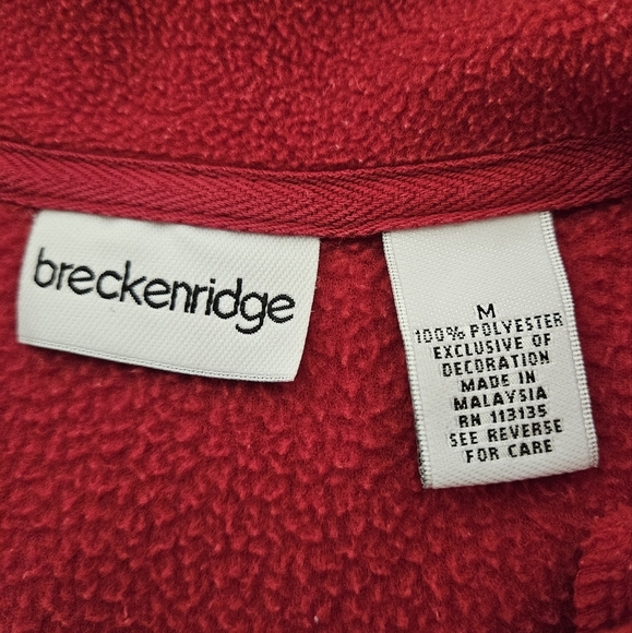 Breckenridge Forest Fleece Holiday Pullover in Red and Blue Quarter Zip Sz Med - Picture 11 of 11
